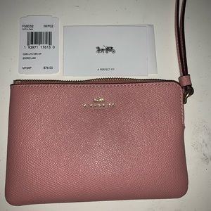 Pink coach wristlet